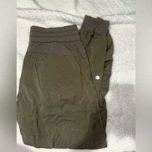 Olive green lululemon dance studio joggers